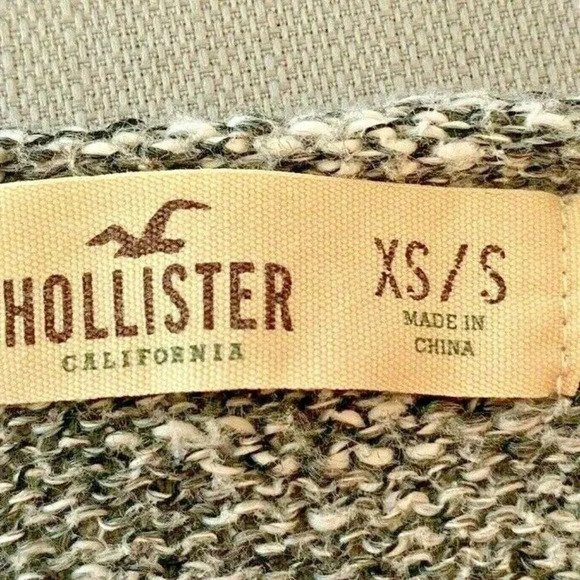 HOLLISTER Women Long Sleeve Pull-Over Boat Neck Gray White Sweater Size Small - Picture 11 of 12